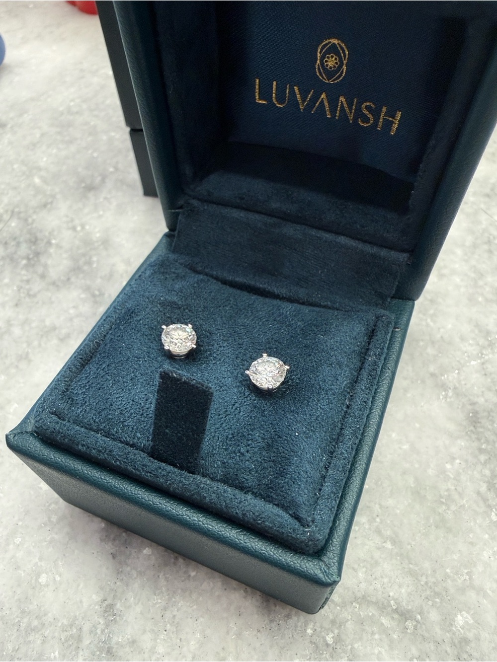 Vans Silver White Diamond Halo Stud Earrings